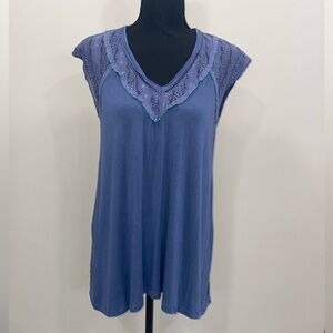 RO&DE Anthropologie blue boho top size S
